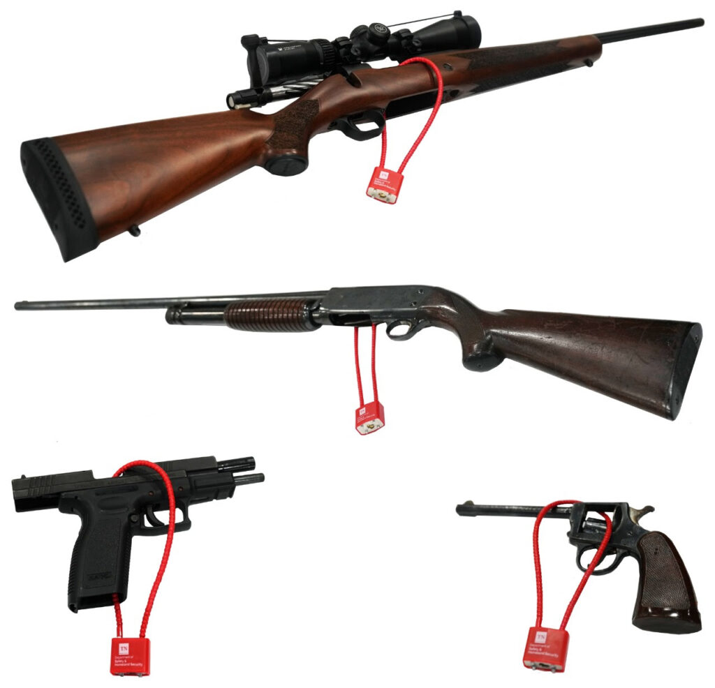 an image of guns with locks attached