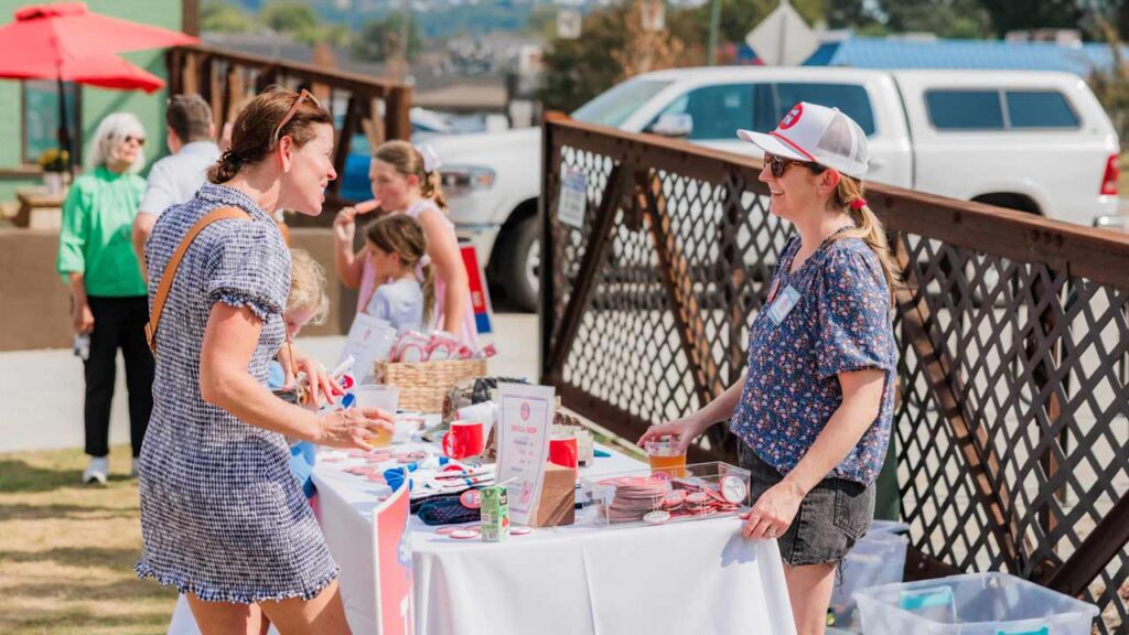 parents at a community event