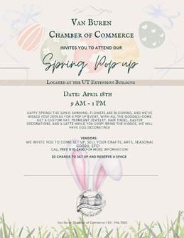 Van Buren Chamber of Commerce Spring Pop-Up